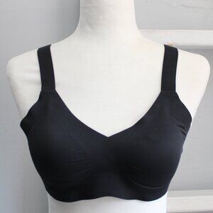 KNIX Women's Padded V-Neck Evolution Bra Wide Strap in Black SIze 3